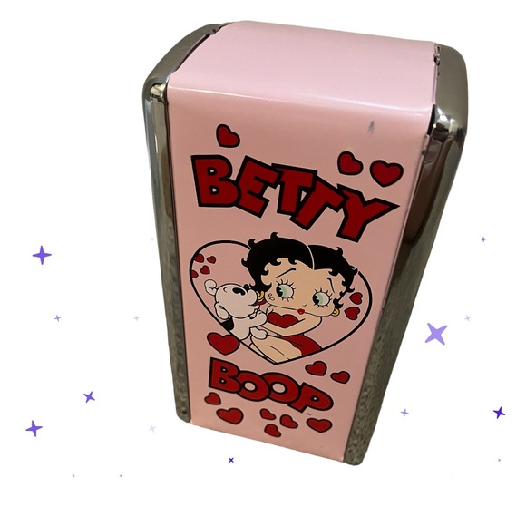 Vintage BETTY BOOP 1998 King Napkin Dispenser Holder 50's Diner Style W/napkins - Picture 6 of 9